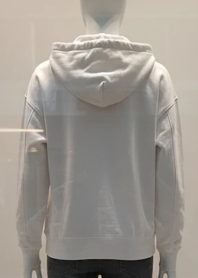 Moletom com capuz e zíper branco AMISU - Estilo Oversize Despojado – photo 2
